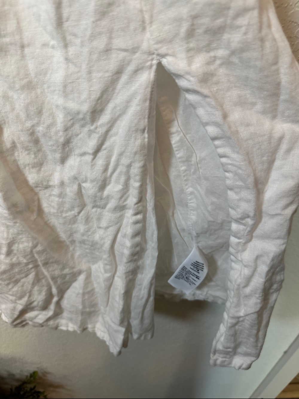 J. Crew White Linen SMOCKED TOP MIDI SLIT DRESS - Picture 6 of 8